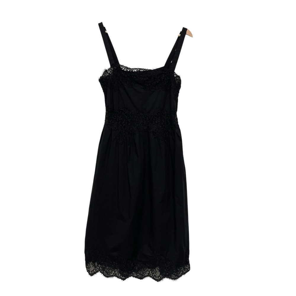 J.Crew Scotty Lace Inset Dress in Black Cotton Poplin - XXS - Picture 3 of 16